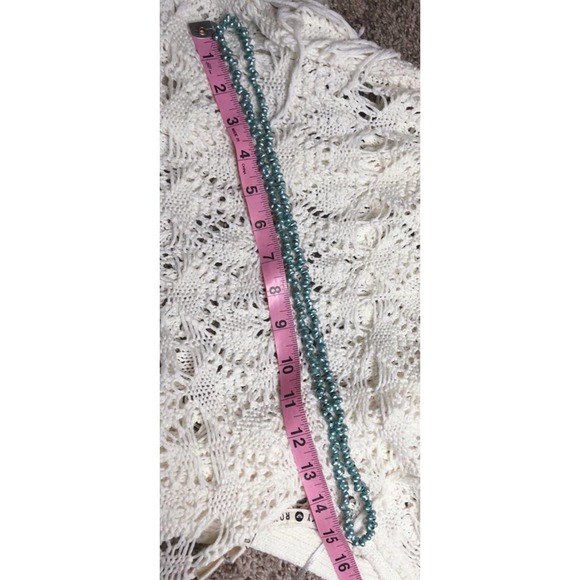 Vintage Jewelry Light Blue Long Mini Shell Lei Necklace - Picture 5 of 6